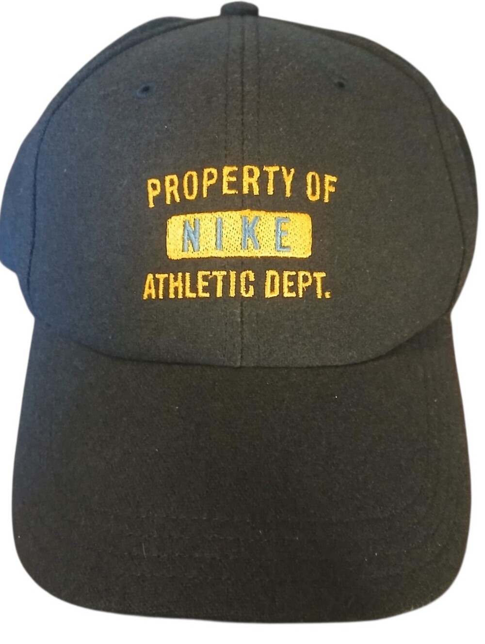 Vintage Y2K Property Of Nike Athletic Dept. Two Tone Navy Blue Wool Hat